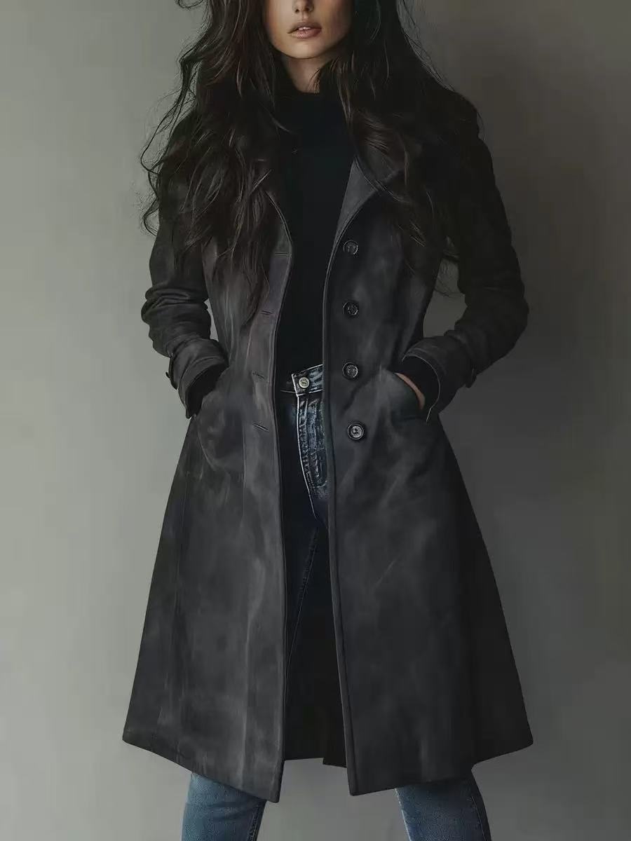 Women'S Lapel Long Coat