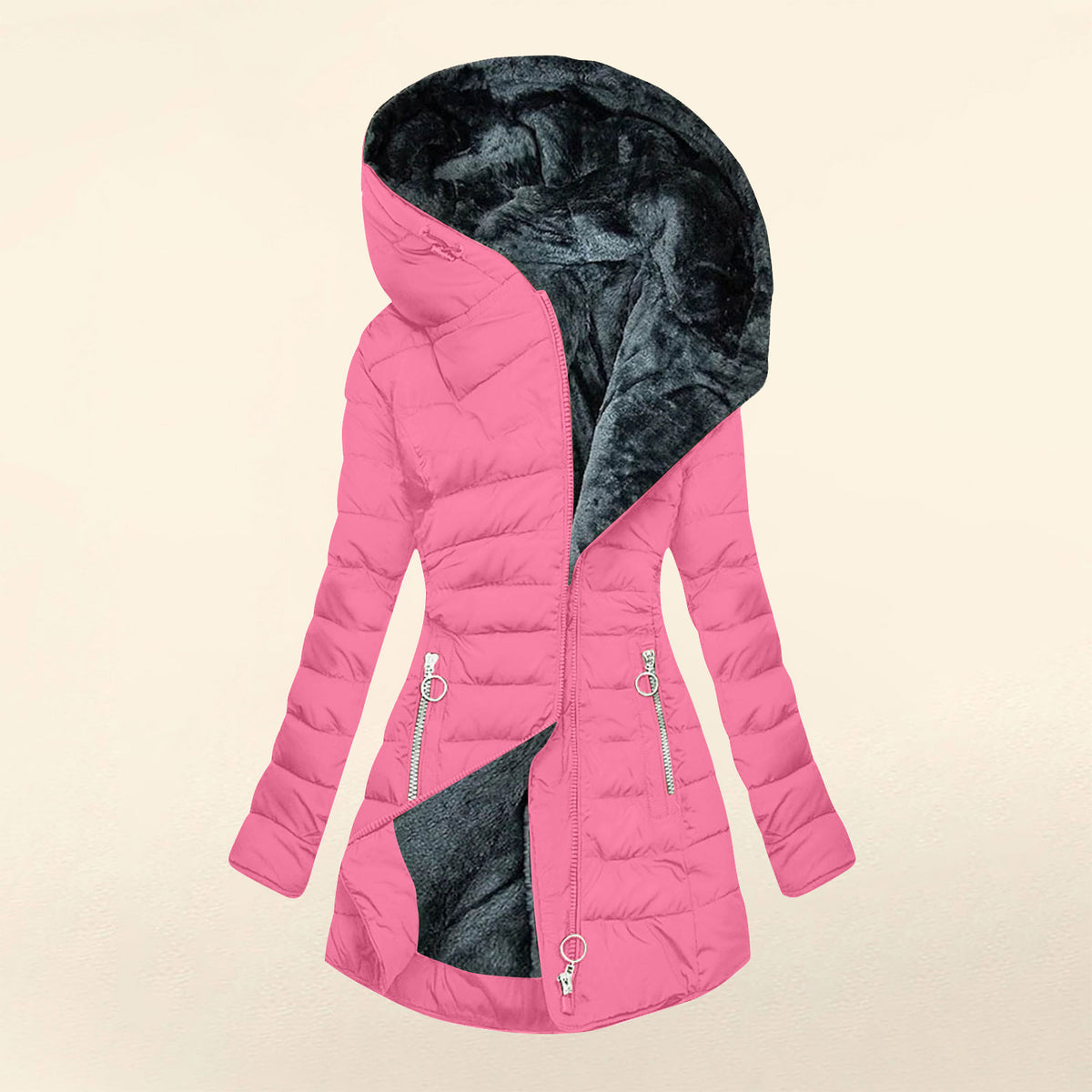 Warm Wool Collar Cotton-Padded Jacket