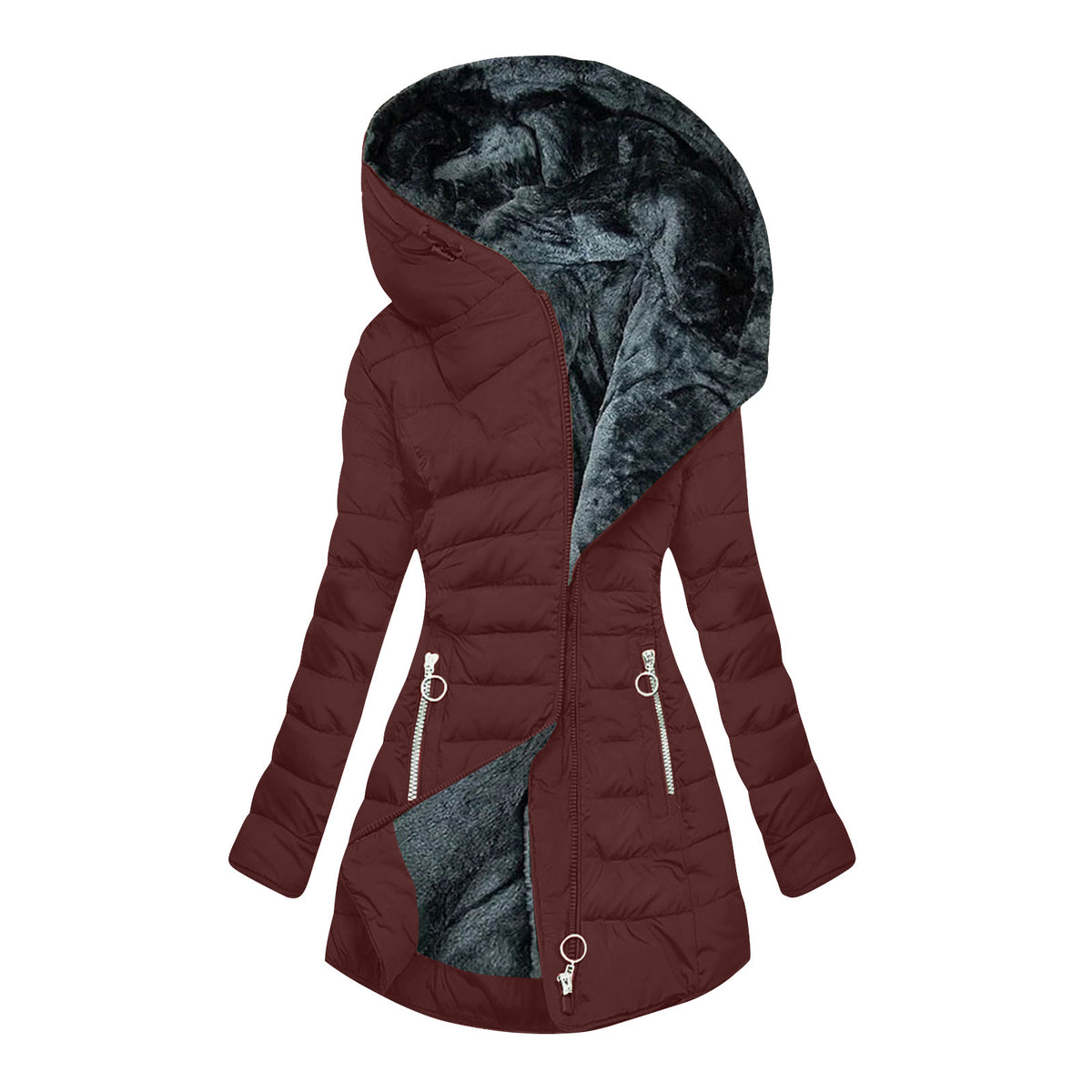 Warm Wool Collar Cotton-Padded Jacket