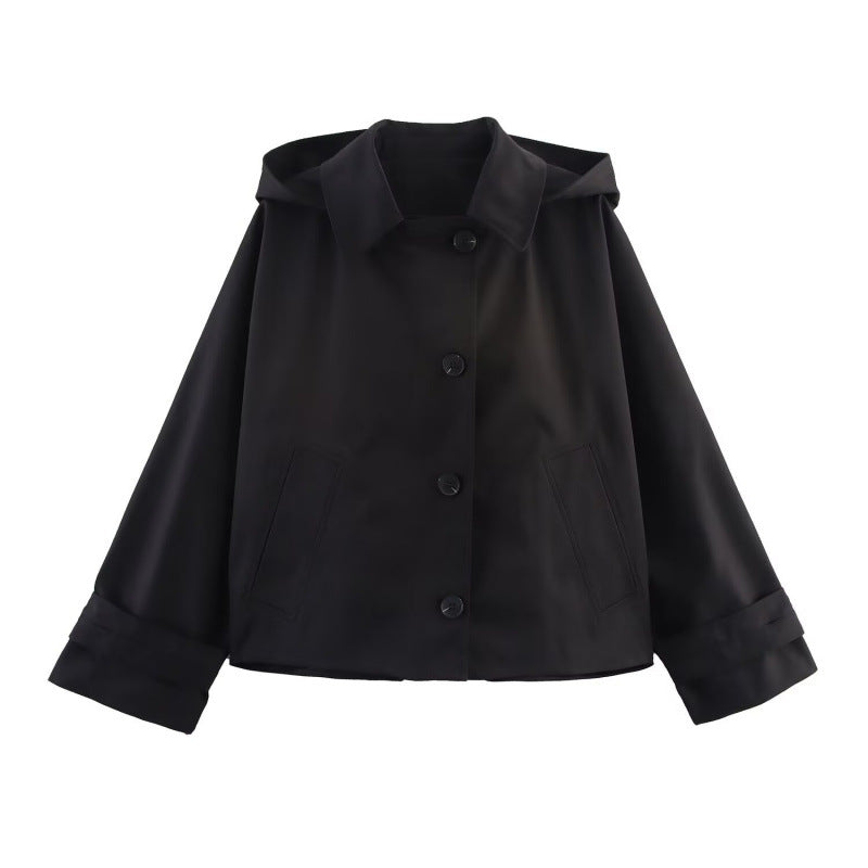 Fashion Imitation Leather Short Windbreaker