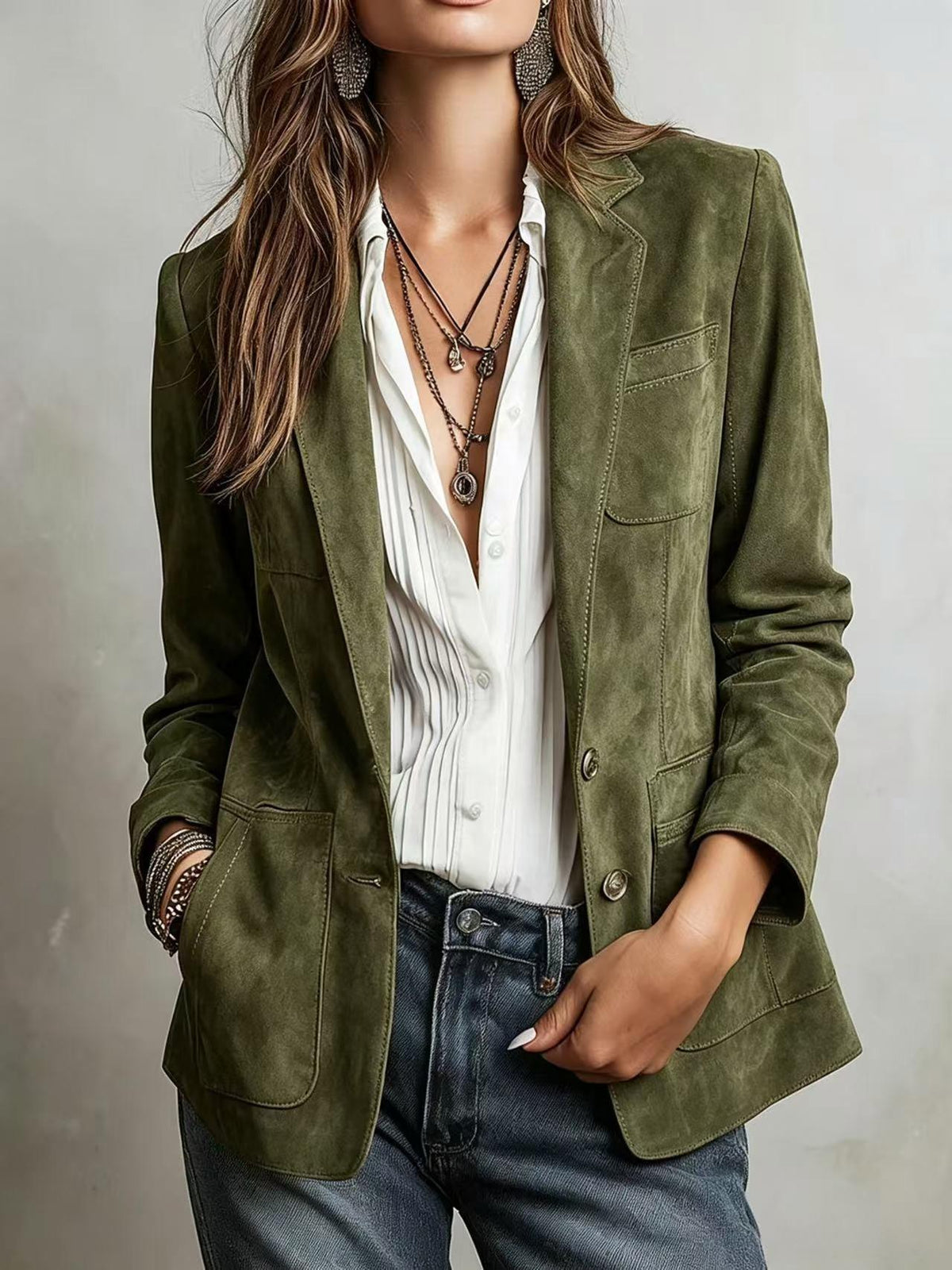 Women'S Vintage Single-Breasted Jacket